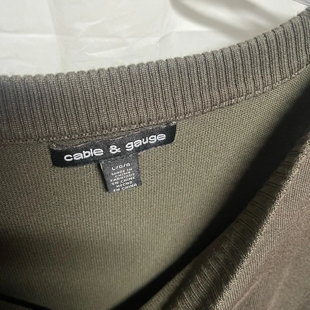 Cable & Gauge Olive Knit Top - Picture 2 of 5